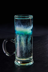 wine glass with aquamarine short