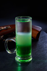 wine glass with green short