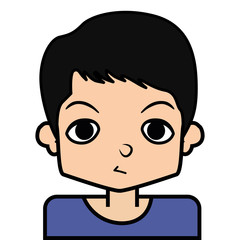 portrait icon, face. on white background, vector