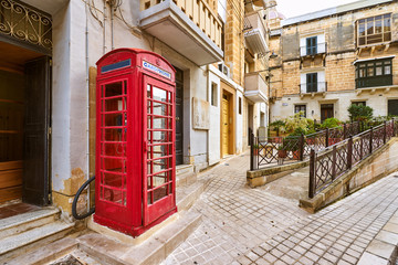 Red phone cabin in Malta