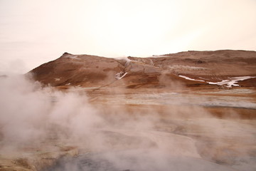 Hot spring area in Iceland