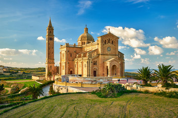 The Basilica of the National Shrine of the Blessed Virgin of Ta' Pinu at Gozo, Malta - obrazy, fototapety, plakaty