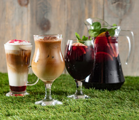 set of summer drinks