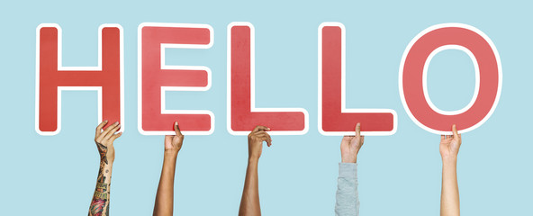 Hands holding the word hello © Rawpixel.com