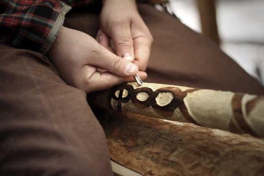 Celtic wood carver