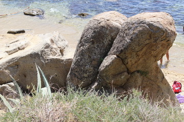 paysage vue sur la plage ou la cote de Roses Espagne