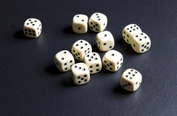 Dice for game on a black background
