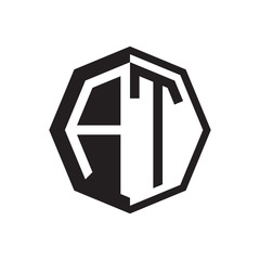 two letter AT octagon negative space logo
