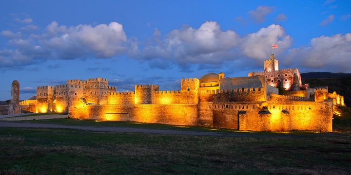 Night view of Rabati castles, fortress in Akhaltsikhe, Georgia.