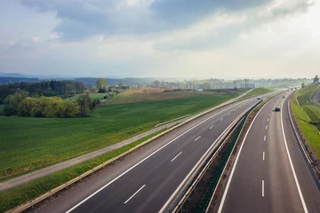 Foto op Plexiglas S52 road near Bielsko-Biala town in Southern Poland © Fotokon