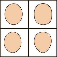 different forms of face, vector icoka. chiseled outline