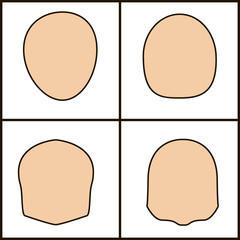 different forms of face, vector icoka. chiseled outline