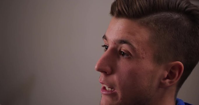 Man talking in interview