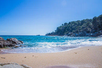 Sea coast in Blanes, Santa Crictina Beach, Costa Brava, Spain