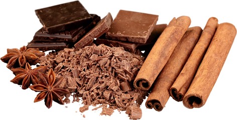 Grated Chocolate with  Cinnamon, Anise and Chocolate Blocks -