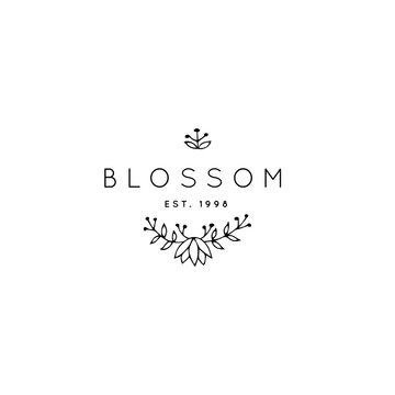 Vector hand drawn logo template in elegant and minimal style.