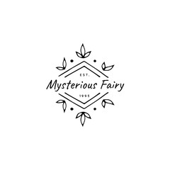 Vector hand drawn logo template in elegant and minimal style.