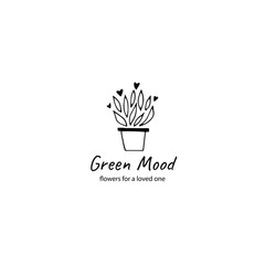 Vector hand drawn logo template in elegant and minimal style.