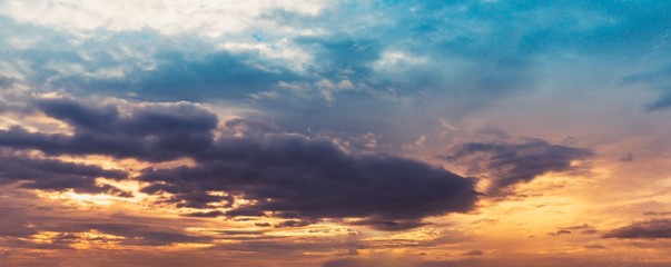 Panorama twilight sky and clouds clam tone color