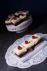 Delicious cherry cream cake