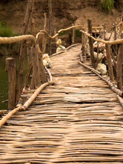 Obraz premium Hölzerne Brücke in Luang Prabang, Laos