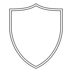 Line art black and white shield
