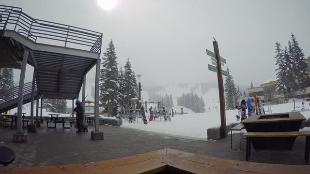 Winter Resort Lodge Fire Pit