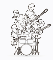 Musician playing music together, Music band graphic vector