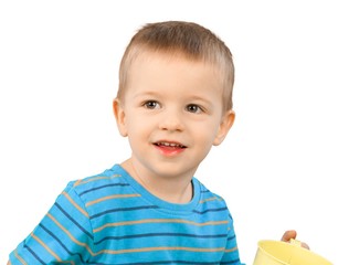 Little Boy with Blond Hair - Isolated