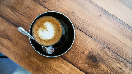 Cappuccino with heart shaped foam