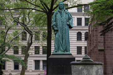 John Watts Statue in New York - obrazy, fototapety, plakaty