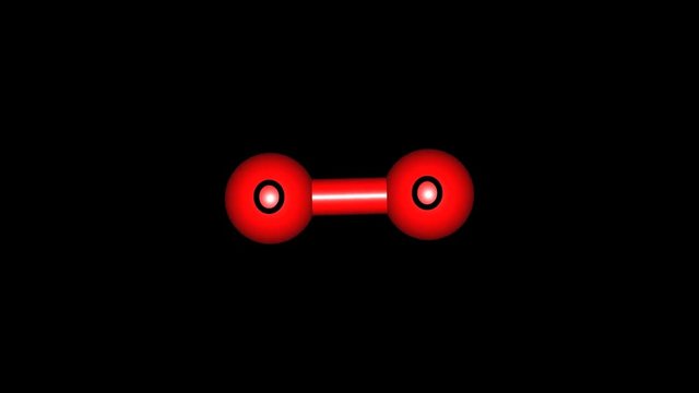 Rotating oxygen molecule