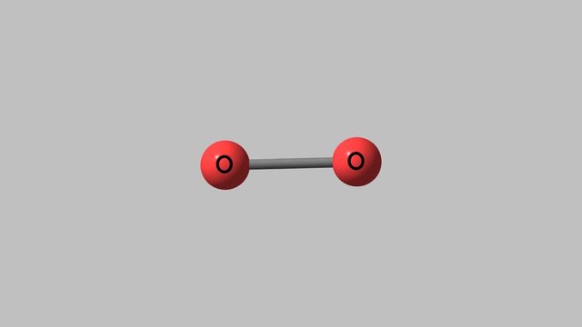 Rotating oxygen molecule