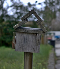 Old vintage hand made mail box