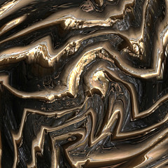 3d effekt - abstrakt schmelze metall gold