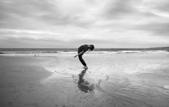 young man on a beach