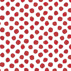 Hand drawn vector illustration of red rose pattern.Pattern for textile, fabric,wrapping paper.