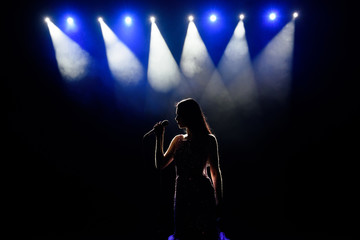 Singer woman on stage