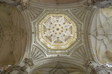 Espectacular gothic-plateresque dome, Burgos Cathedral, Spain