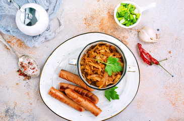 sausages with cabbage