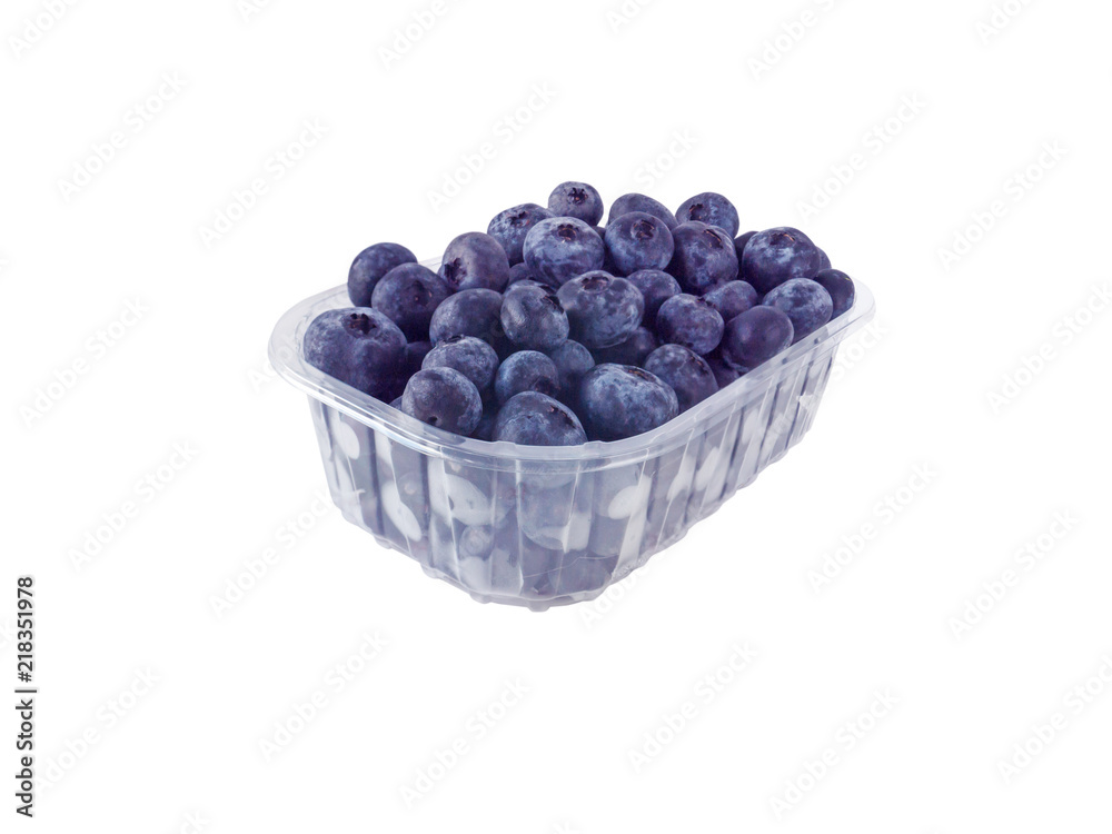 Wall mural blueberry in the plastic container