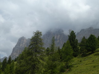 summit rock in the mountains of south tyrol italy europe in the clouds