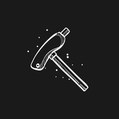 Allen key icon in doodle sketch lines. Sport transportation repair maintenance tool equipment