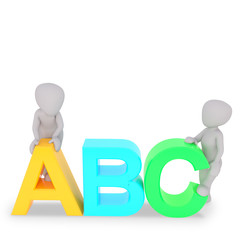 climbing on letters A B C