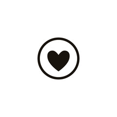 Vector icons - heart in a circle. Modern illustration in a flat style.