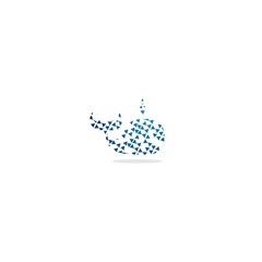 Whale Big Data Pixel Creative Abstract Modern Icon Logo Design Template Element Vector