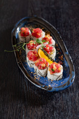 sushi in the restaurant