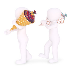 pupils with their cone for first day of school