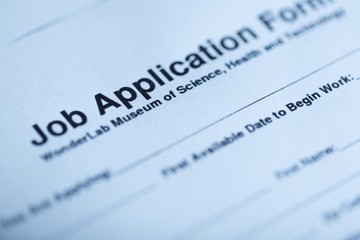 Obraz premium Closeup of a Job Application Form