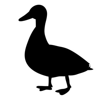 recommend clip art: a white background silhouette goose, bird duck